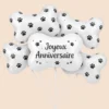 ballon anniversaire chien forme os blanc avec motifs pattes